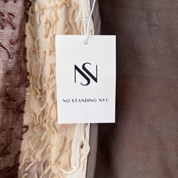 Vintage brown checked fringe button-down NWT - Picture 3 of 4